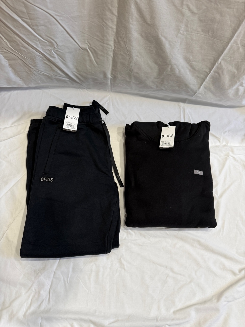 FIGS Black Off-Shift Sweat Set - Top & Pants